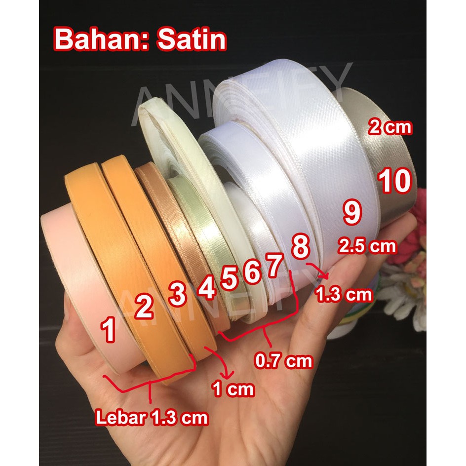 Cuộn Băng Keo Vải Satin Màu Trắng Dùng Trang Trí Sổ Tay / Làm Quà Tặng