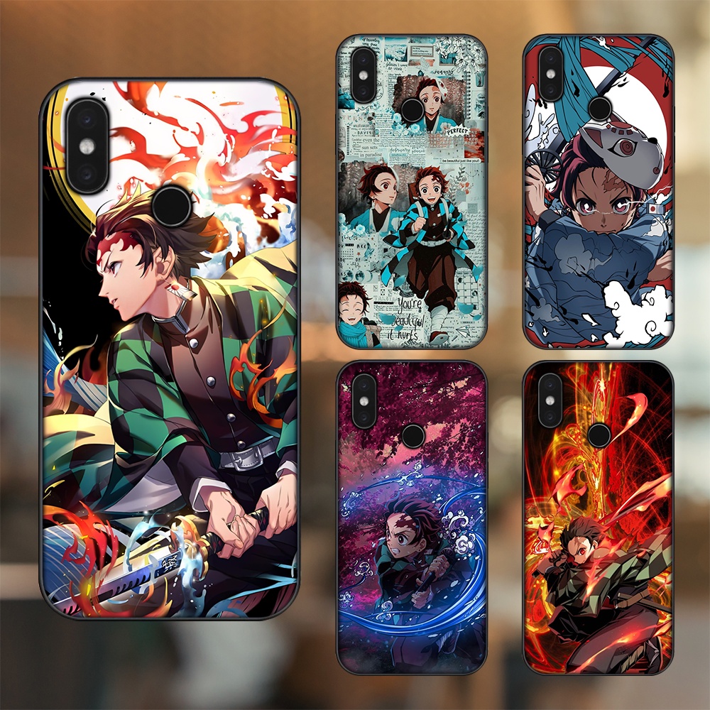 Ốp lưng Xiaomi Mi 8, Mi 8 SE viền đen in hình Tanjiro Kimetsu No Yaiba