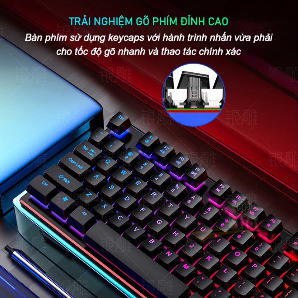 Combo Bàn Phím Và Chuột Giả Cơ Gaming V5 Pro Cao Cấp - Phong cách Gaming Esport cho không gian của bạn thêm rực rỡ