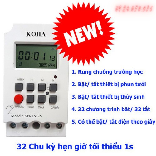 32 chu kỳ - Chính xác từng giây- Hẹn giờ điện tử - Hãng LW Việt Nam