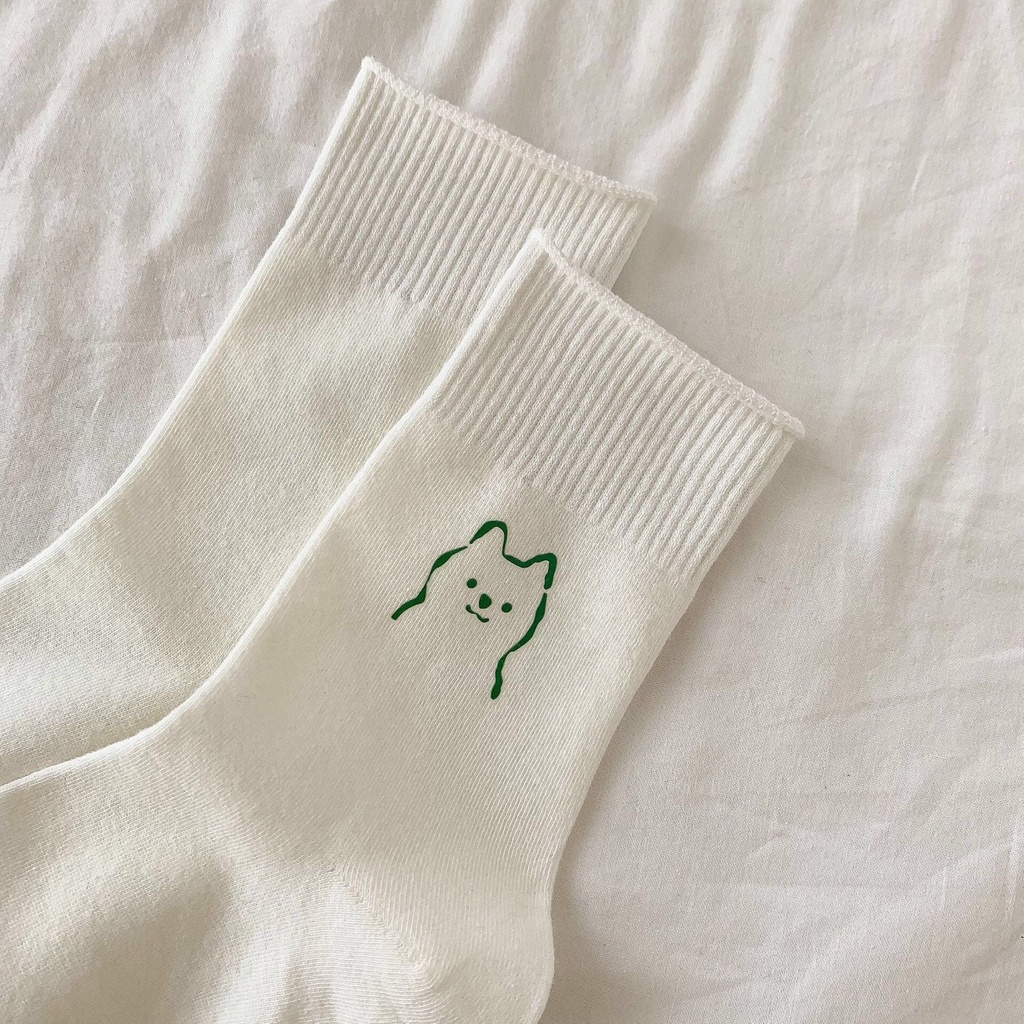 Tất cổ cao nữ vớ icon thú cotton kháng khuẩn thời trang hàn quốc giá rẻ MRSOCKS VC117