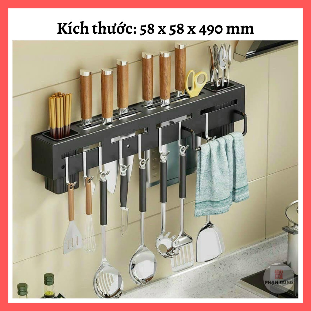 Kệ dao kéo muỗng đũa treo tường đa năng không cần khoan tường