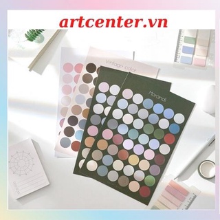Set 48 Miếng / 1 Tờ Miếng Dán Sticker Hoạ Tiết Chấm bi nhiều màu xinh xắn