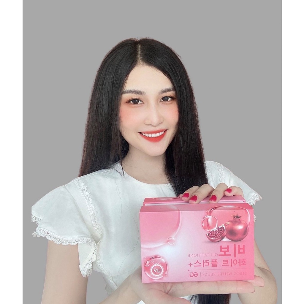 Viên Uống Trắng Da BIBOS White Plus + Chống Nắng Giảm Thâm Nám Tàn Nhang Da Không Đều Màu Hộp 60 Viên