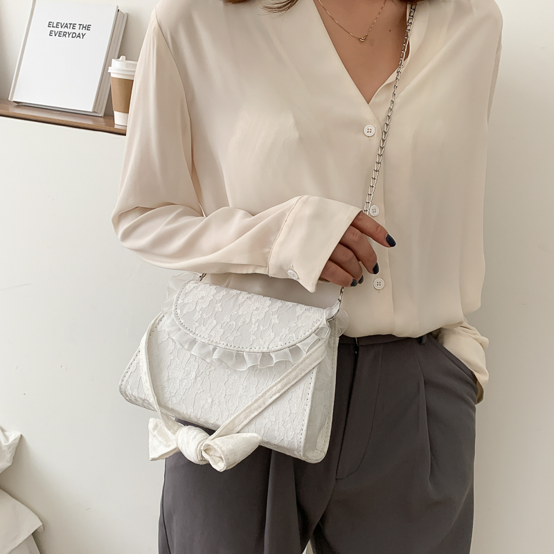 Túi Xách Phối Ren Và Nơ Xinh Xắn Thanh Lịch Cho Nữ