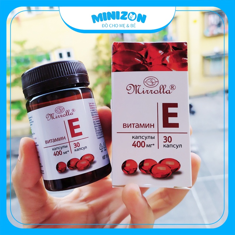 Vitamin E đỏ Nga (30 Viên) 400mg Viên Uống Đẹp Da, Ổn Định Nội Tiết Cho Phụ Nữ | Minizon Kids