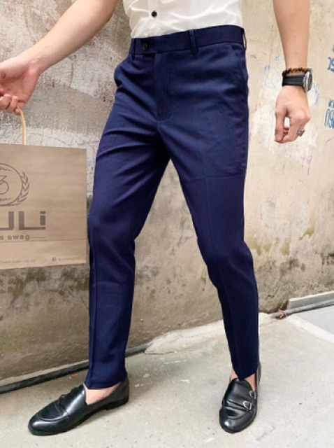 Quần vải nam dáng ống côn hàn quốc, vải co giãn dầy dặn | BigBuy360 - bigbuy360.vn