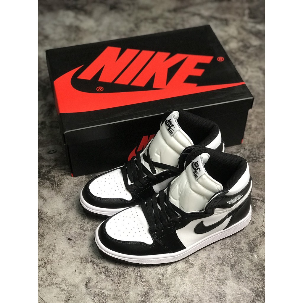 [KELLY SNEAKERS] Giày Jordan 1 High Đen Trắng - Panda Trơn (Ảnh Thật + Hàng Sẵn)