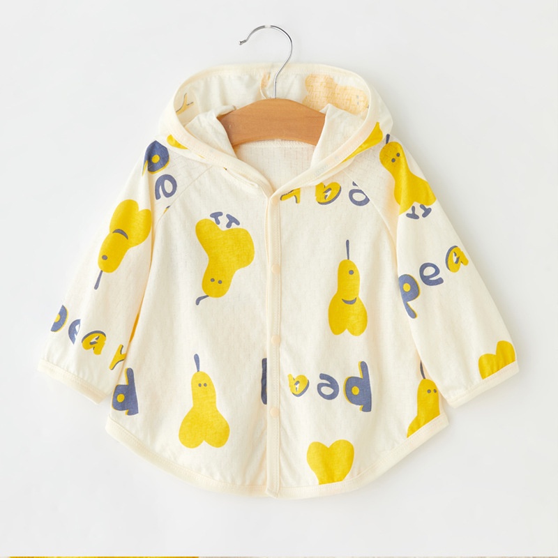 Áo Khoác Cardigan Cotton Tinh Khiết Siêu Mỏng Chống Nắng Mùa Hè In Họa Tiết Hoạt Hình Cho Bé