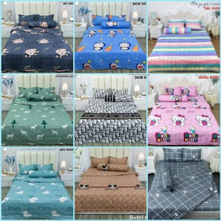 (giá siêu rẻ )Bộ ga gối 5 món , chăn hè Trần bông 3 lớp gồm 1ga bo chun ,1 vỏ gối ôm ,1 chăn ,2 vỏ gối đầu