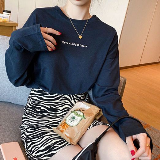 Áo Thun Tay Dài Cổ Tròn Dáng Rộng Thời Trang Hàn Quốc 2022