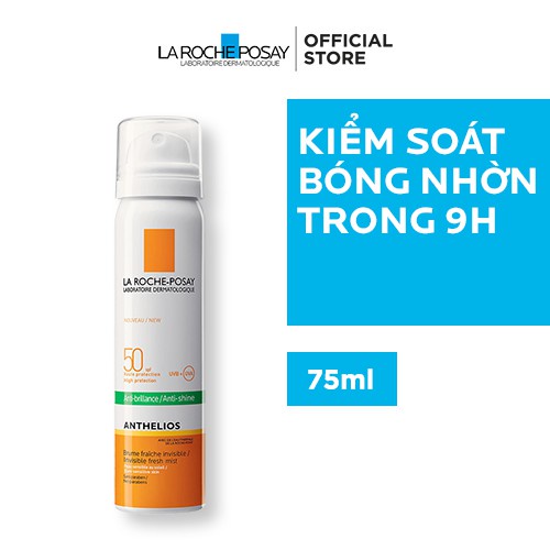 Xịt Chống Nắng Kiểm Soát Bóng Nhờn & Bảo Vệ Da Trước Tác Hại Của UVA & UVB SPF50 La Roche-Posay Anthelios 75ml