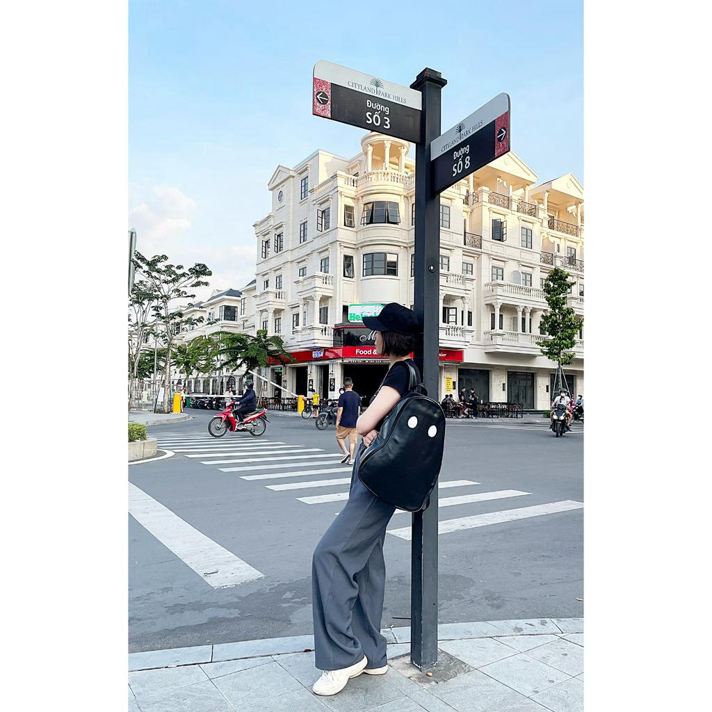 Balo Xinh Xinh the ghost chất da PU chống nước, thiết kế lạ mắt, đi học, đi chơi kiểu con ma