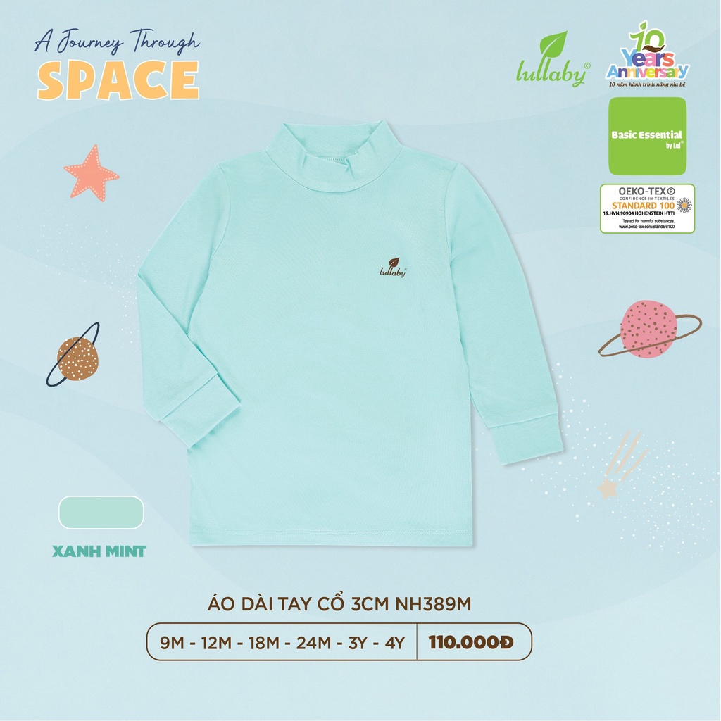 Áo cổ 3p áo giữ nhiệt cho bé Lullaby chất petit