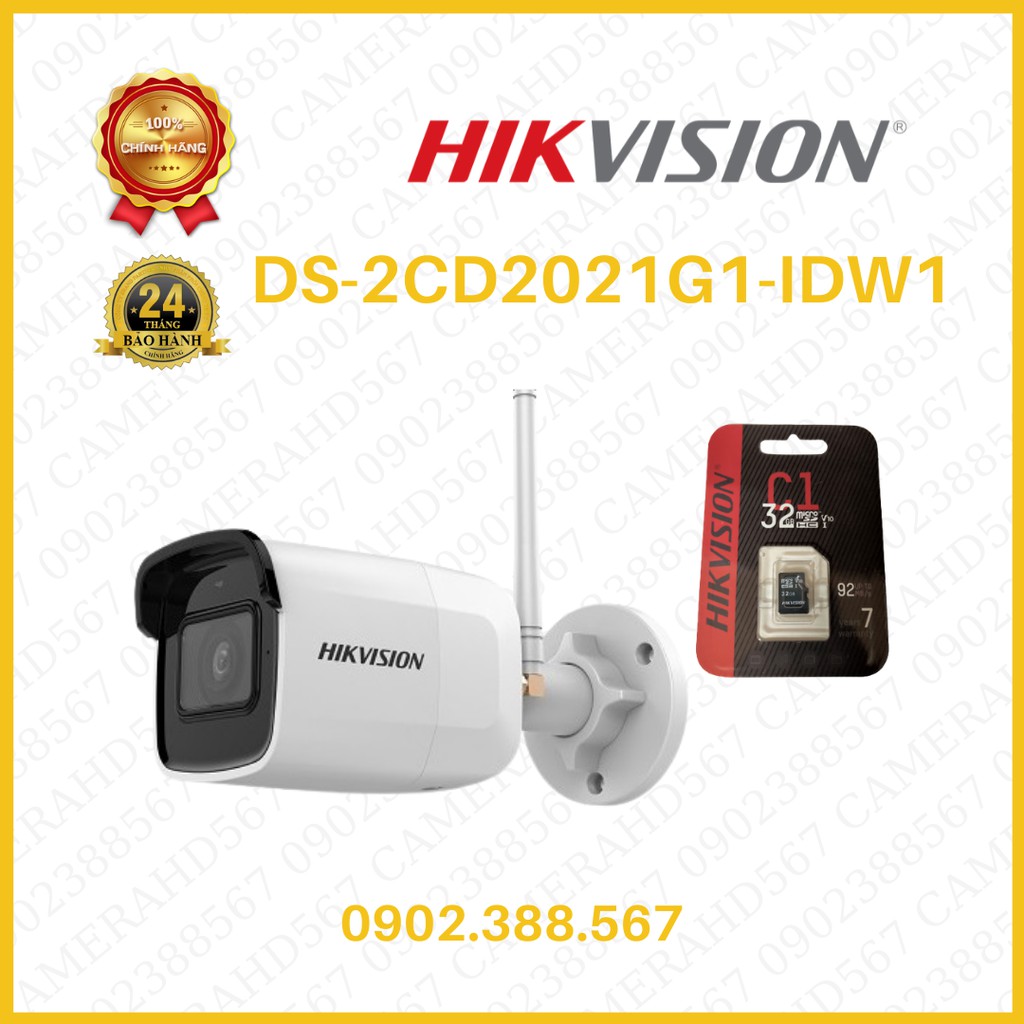 Camera IP hồng ngoại không dây 2.0 Megapixel HIKVISION DS-2CD2021G1-IDW1