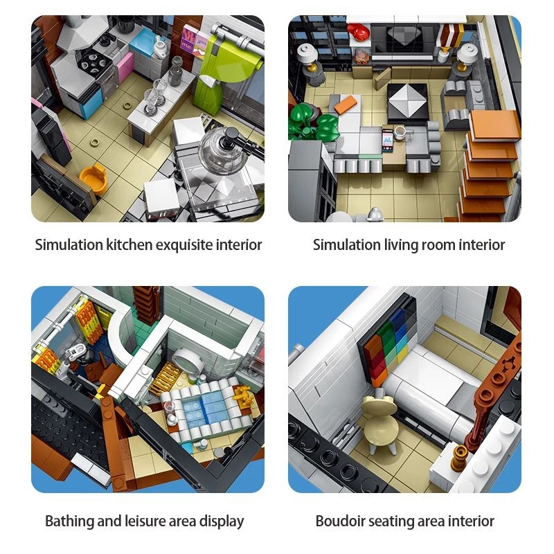 Đồ chơi Lắp ráp Mô hình MOKE 10204 Modern Villa Compatible MOC 87366 Modular Building Blocks