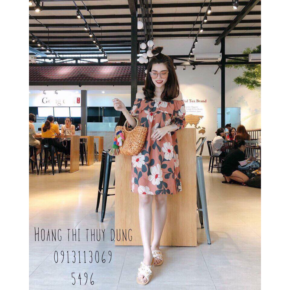 [ xả kho ] HS Váy trễ vai hoa