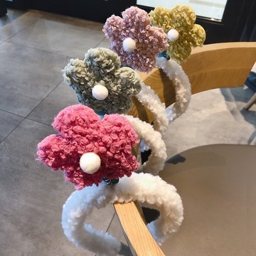 Băng đô lông đính hoa xinh xắn cho nữ