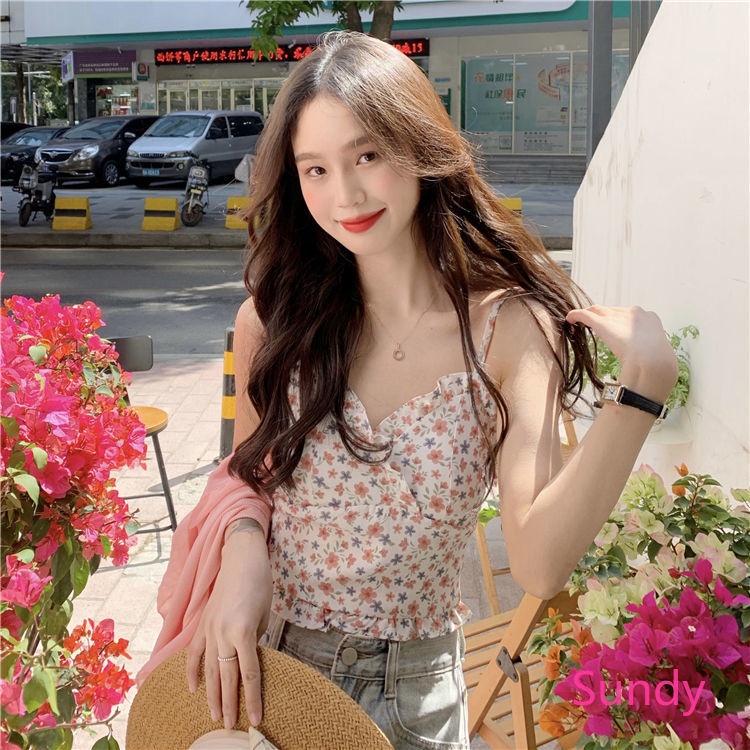 Set Áo Hai Dây + Áo Khoác Cardigan Màu Sắc Đơn Giản Thời Trang Hè Cho Nữ