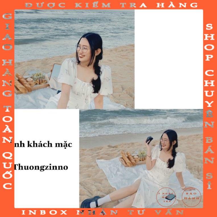 Đầm hoa thiếu nữ quyến rũ có xẻ vạt Váy hoa nhí ulzzang - allshop