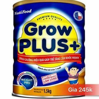 Sữa bột Nutifood Grow plus + xanh . 1.5kg. DÀNH cho trẻ trên 1 tuổi