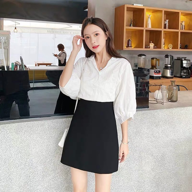Mã 207 - Chân Váy A Lưng Cao Có Quần Trong vải tuyết mưa Dày Đẹp