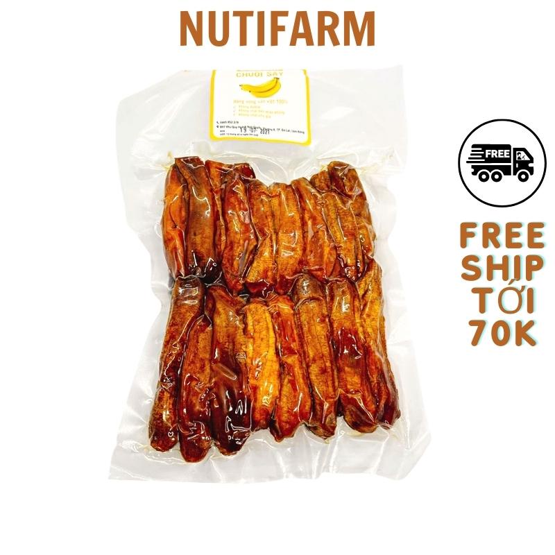 Chuối sấy dẻo không đường ngon ngọt tự nhiên 500gr NutiFarm trái cây sấy đặc sản đà lạt