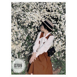 Bigsize Đầm nhung phối nơ cổ D709
