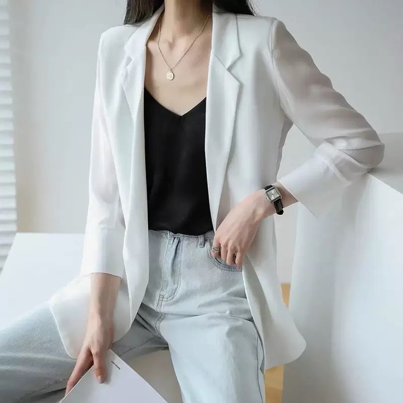 Áo blazer nữ khoác ngoài phong cách hàn quốc, áo khoác hè mỏng | BigBuy360 - bigbuy360.vn