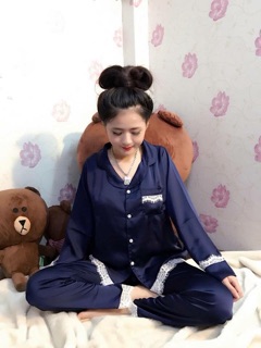Bộ pijama lụa satin ren mới bao đẹp