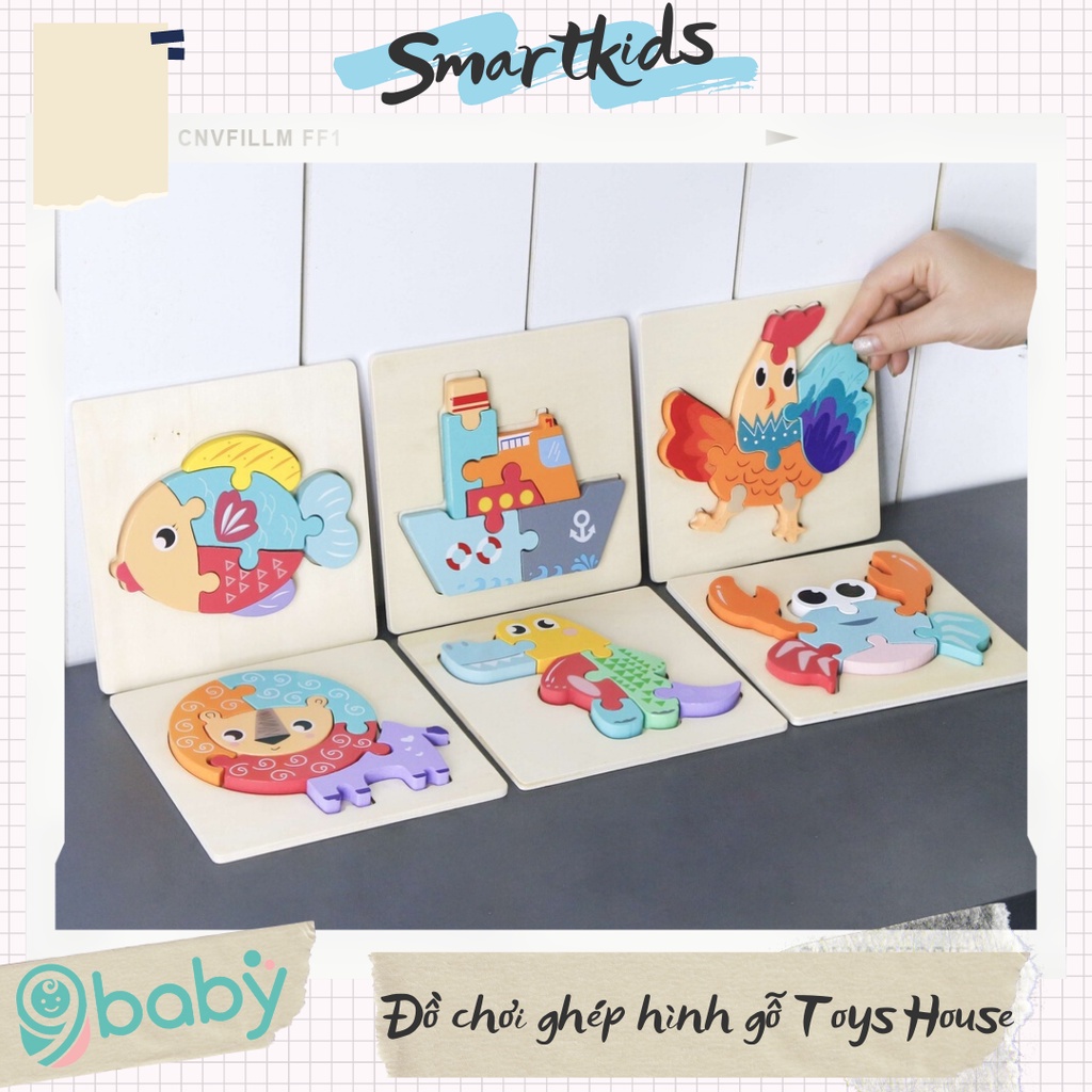 Đồ chơi ghép hình gỗ 3D thông minh Toyshouse