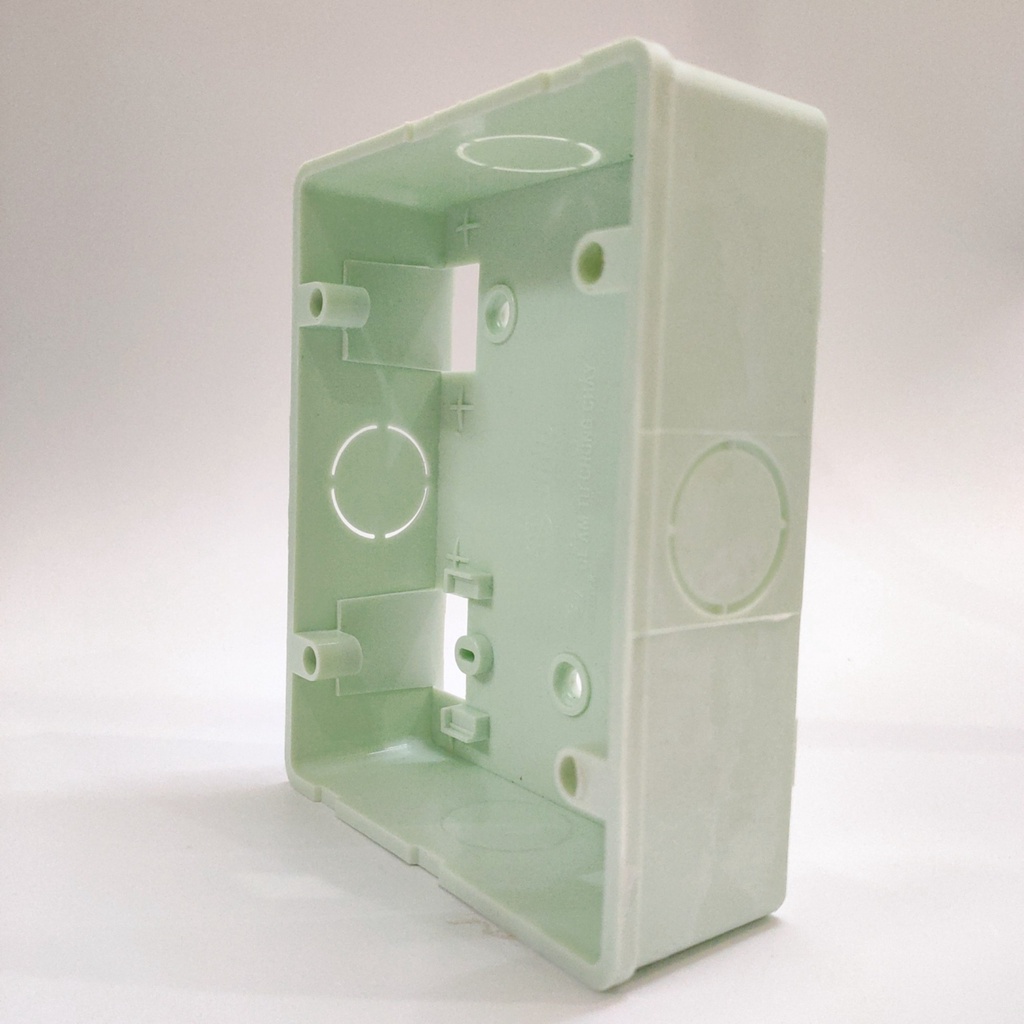 Đế âm đôi nhựa tự chống cháy dùng cho 2 mặt đơn chữ nhật SINO S2157/D