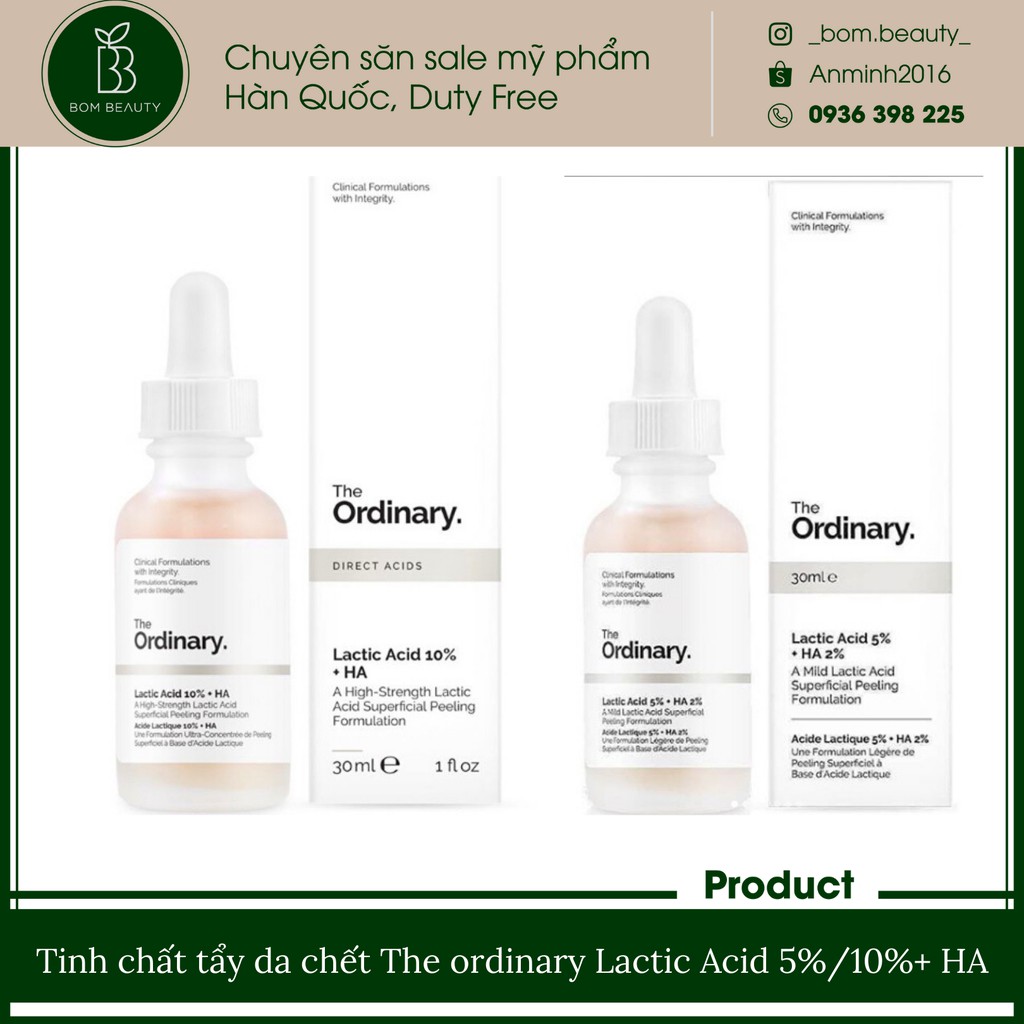 (thanh lý) Tinh chất AHA The ordinary Lactic Acid 5%/10%+ HA | BigBuy360 - bigbuy360.vn