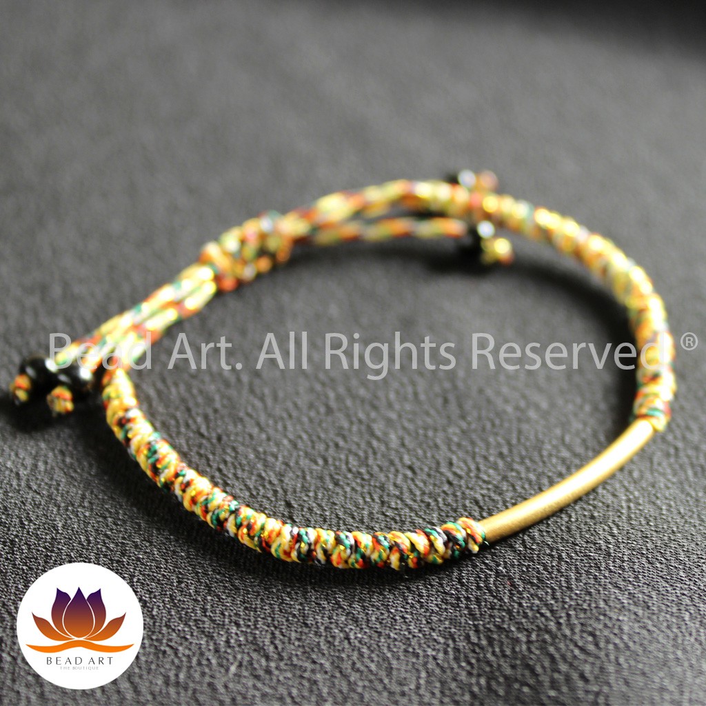 Vòng Tay Thắt Dây Ngũ Sắc Và Charm Mạ Vàng 24K Từ Thổ Nhĩ Kỳ (Turkey), Vòng Tay May Mắn, Phong Thuỷ S45