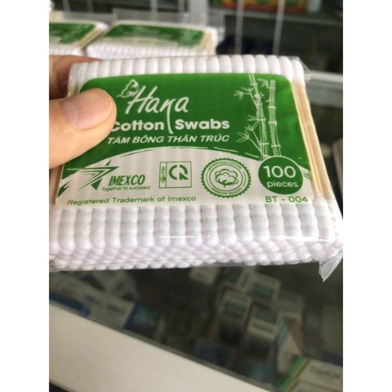 Tăm Bông Cao Cấp Hana gói 100-200 cây