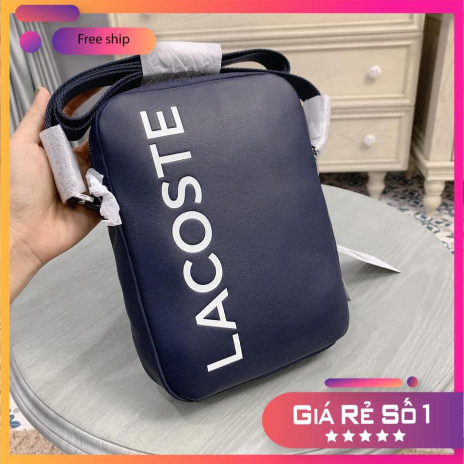 Túi đeo chéo nam Lacoste L.12.12 Signature Leather Vertical Bag ⚜️Hàng Authentic⚜️