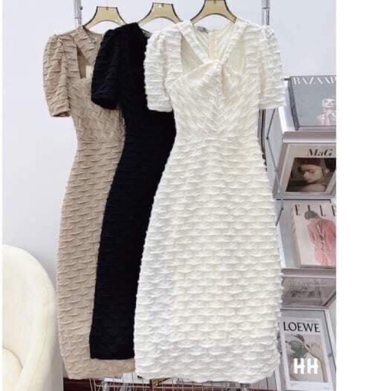 Đầm xoắn ngực xoắn nước bigsize