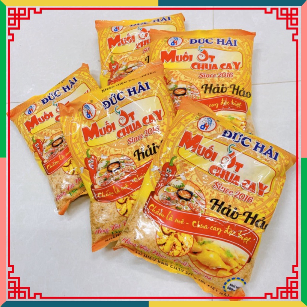Muối ớt cay chua  đức hải hương vị chua trung bình ăn chấm cóc, hoa quả, thịt gà ngon luôn..