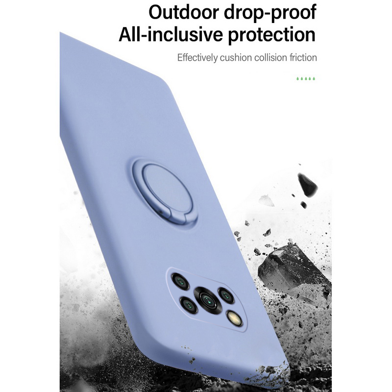 Ốp Lưng Xiaomi POCO X3 PRO Ốp Lưng Silicone Lỏng Có Từ Giá Đỡ Miễn Phí Dây Redmi POCO X3 NFC Nhẫn đế Đứng Bao Da Dây Đeo Dây Từ Tính Giá Đỡ POCO F2 Pro POCO X2