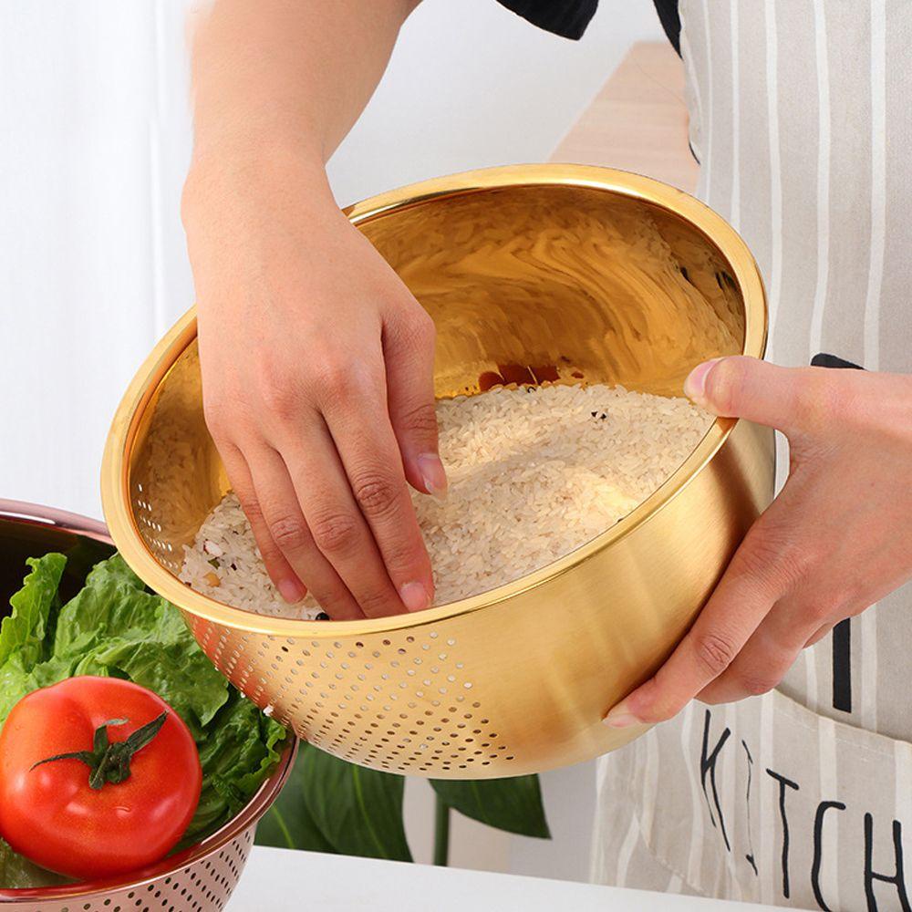 Rổ Vo Gạo Bằng Thép Không Gỉ Nhiều Màu Sắc