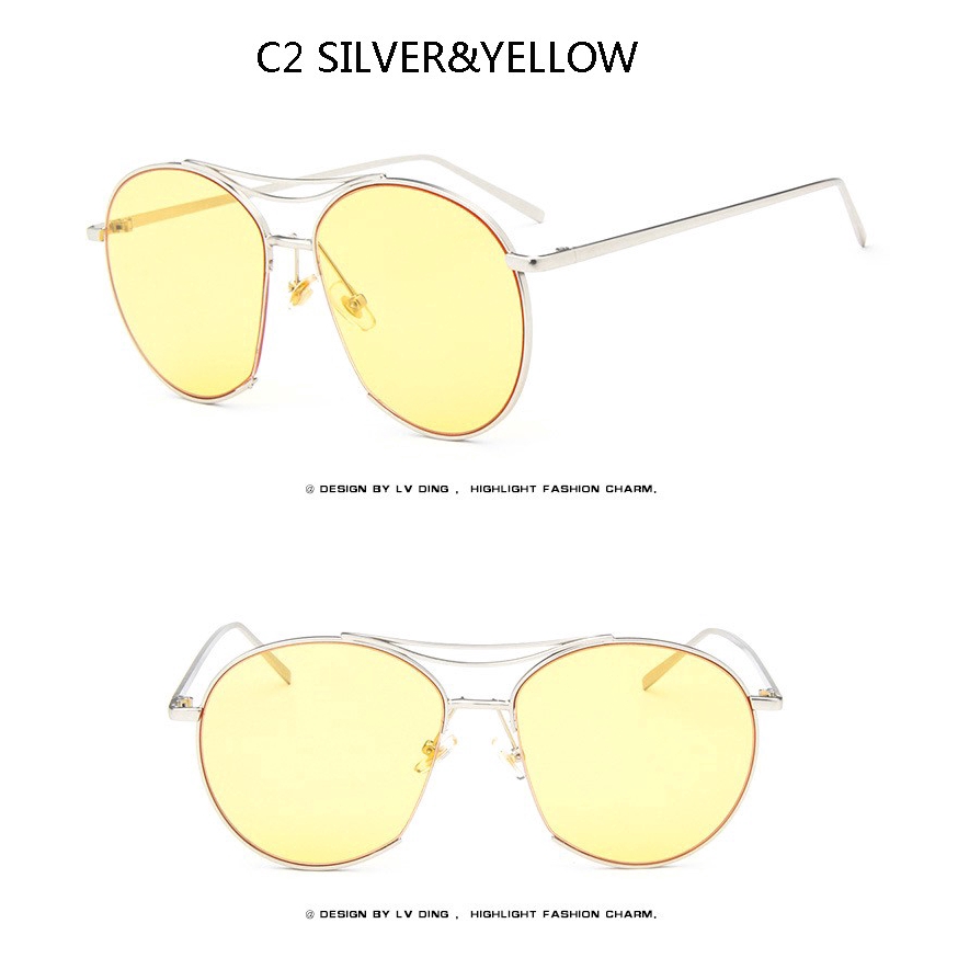 Kính mát Samjune gọng tròn phong cách vintage thời trang cho nữ