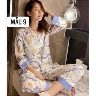 Bộ Ngủ Lụa Dài Tay hàng qc