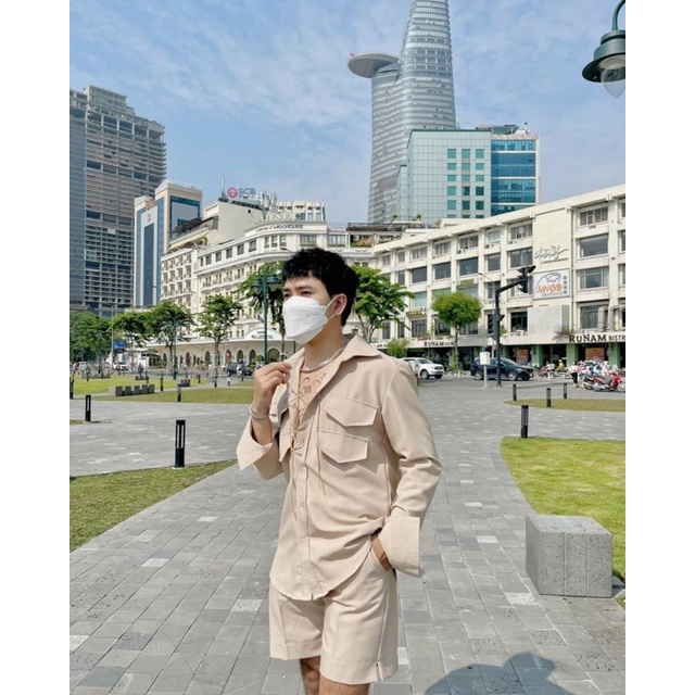 ÁO ĐAN DÂY 4 TÚI  SƠ MI NAM THIẾT KẾ CHẤT ĐẸP - KIỂU DÁNG HOT TREND HÀN QUỐC
