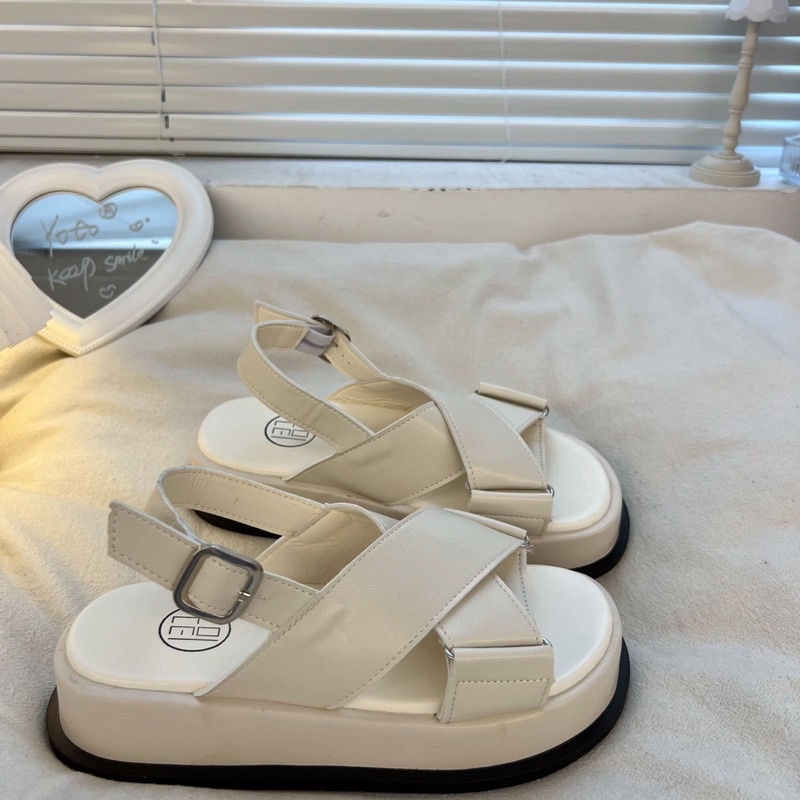 Giày Sandal Nữ Ulzzang bản cao cấp - Giày quai hậu nữ bảng ôm chân che khuyết điểm cao 4p đi học
