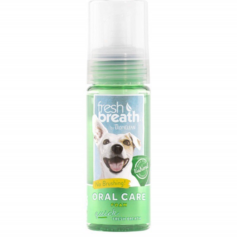 Xịt bọt khử mùi hôi tức thì &amp; ngừa mảng bám cao răng cho Chó &amp; Mèo - TropiClean Fresh Breath Oral Care Foam