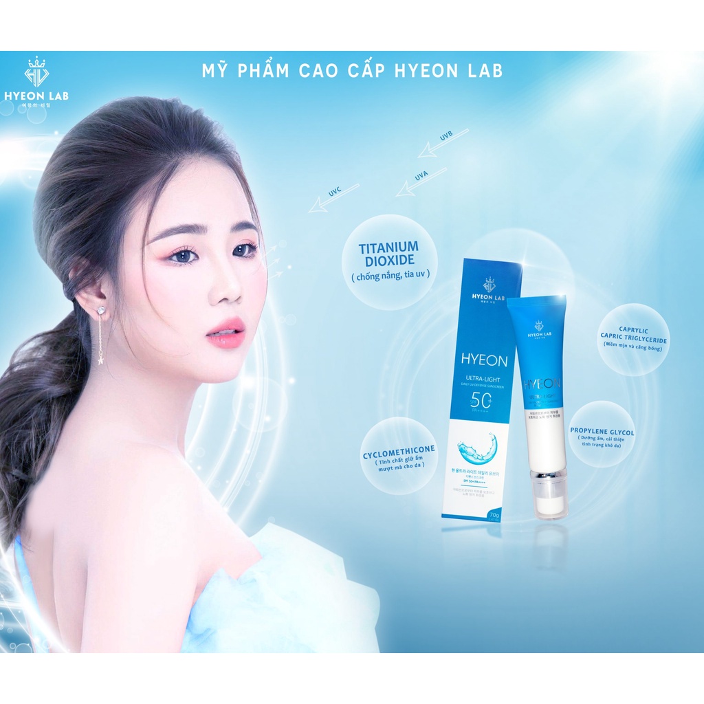 [CHÍNH HÃNG] Kem Chống Nắng ( Hyeon Ultra Light Daily UV Defense Sunscreen ) NHẬP KHẨU HÀN QUỐC