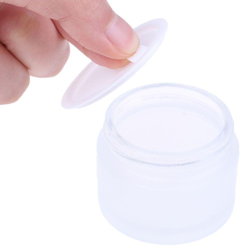 1 Hũ Thủy Tinh Mờ Có Nắp Họa Tiết Vân Gỗ Đựng Mỹ Phẩm Chăm Sóc Da Mắt
