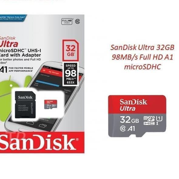 Thẻ Nhớ Sandisk Ultra Micro Sd 32gb A1 98mb / S Micro Sdhc 98mb / S
