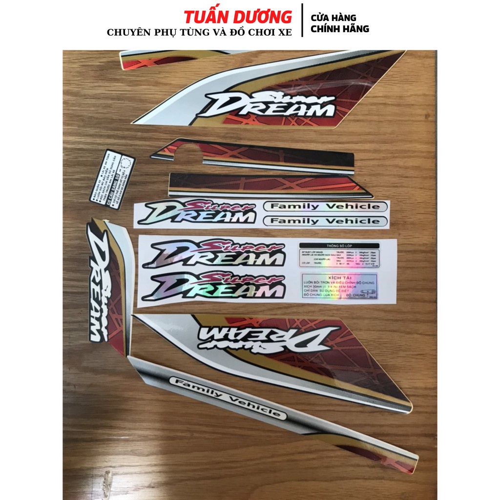 Bộ Tem Xe Dream Việt Family Xịn, Tem Hàng Đẹp Dùng Cho Dream Việt Đời Cao [ CHÍNH HÃNG ]