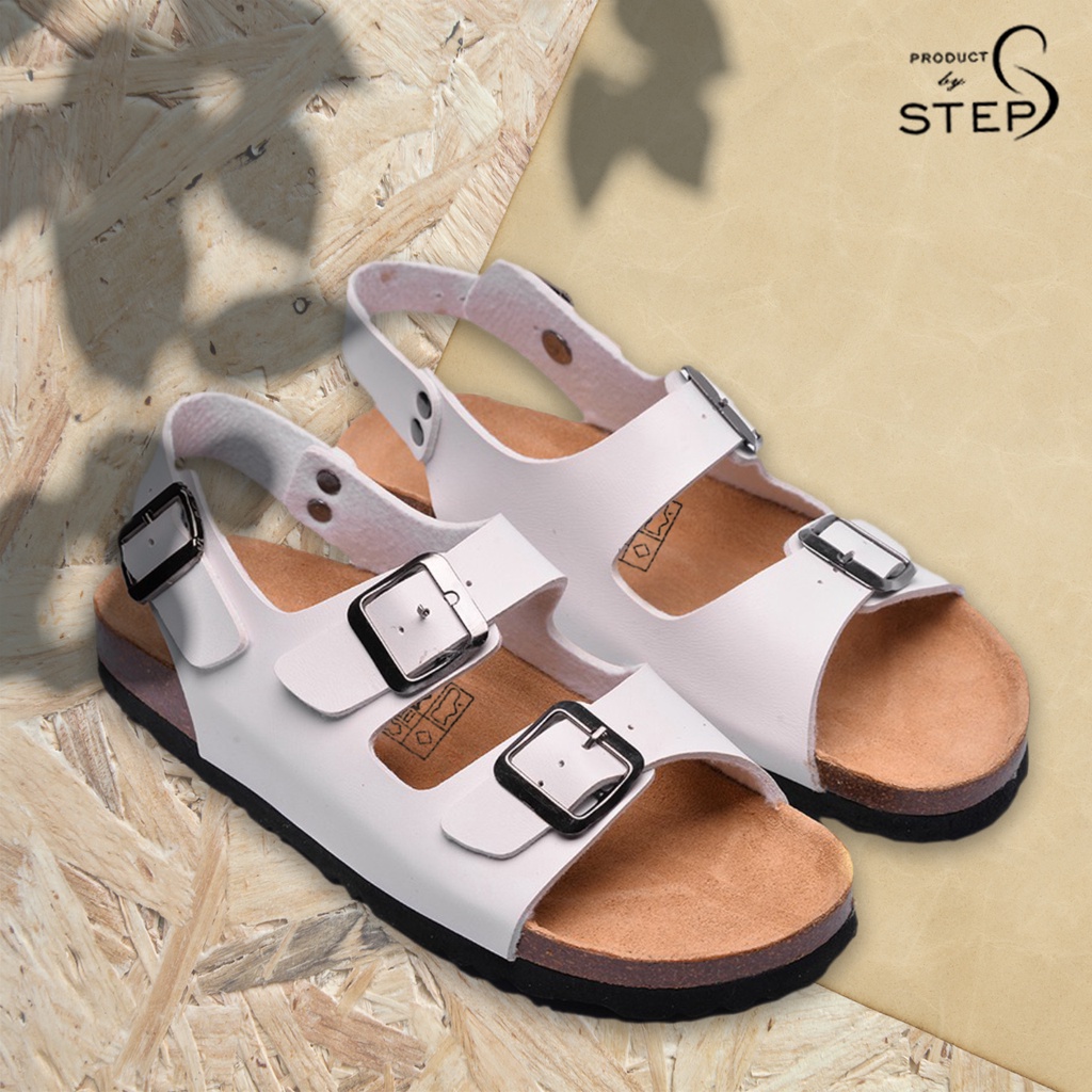 Giày đế trấu Da tổng hợp  2 khoá